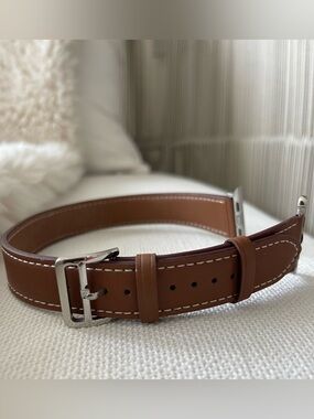 Women’s Brown Leather Bracelet with Silver Buckle